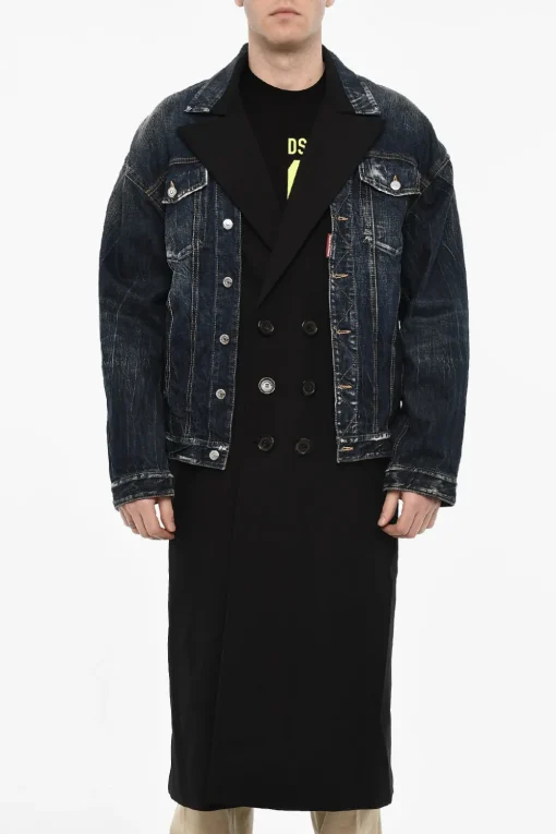 Fashion Cappotto Doppiopetto Con Doppio Strato Uomo Cappotti E Trench