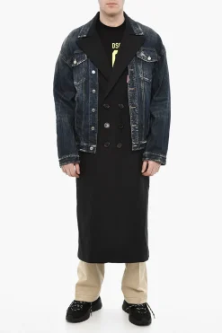 Fashion Cappotto Doppiopetto Con Doppio Strato Uomo Cappotti E Trench