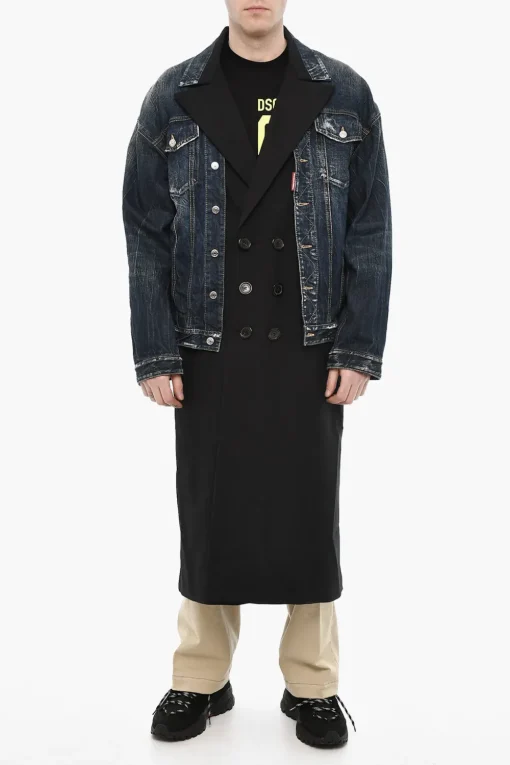 Fashion Cappotto Doppiopetto Con Doppio Strato Uomo Cappotti E Trench