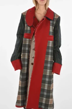 Cappotto Doppiopetto Effetto Patchwork con Abbottonatura Nascosta>Maison Margiela Best