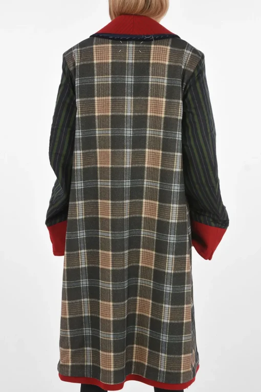Cappotto Doppiopetto Effetto Patchwork con Abbottonatura Nascosta>Maison Margiela Best