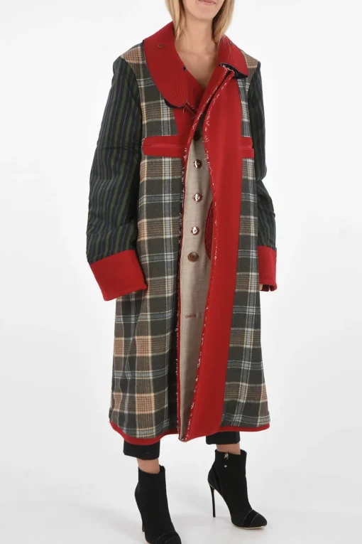 Cappotto Doppiopetto Effetto Patchwork con Abbottonatura Nascosta>Maison Margiela Best