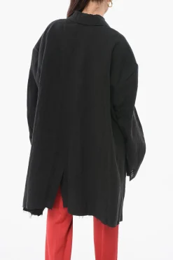 Cappotto Doppiopetto in Lino con Fondo a Taglio Vivo>Balenciaga Clearance