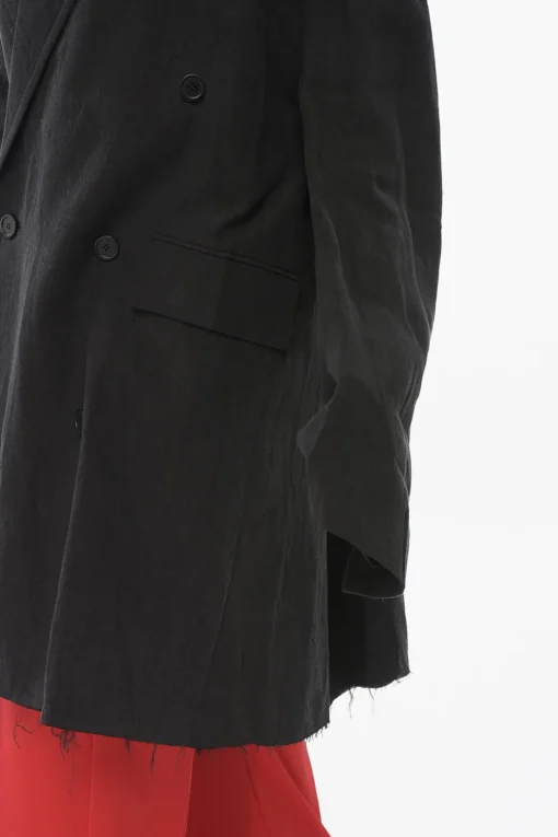 Cappotto Doppiopetto in Lino con Fondo a Taglio Vivo>Balenciaga Clearance