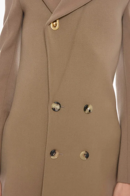 Fashion Cappotto Doppiopetto in Lana Stretch Donna Cappotti E Trench