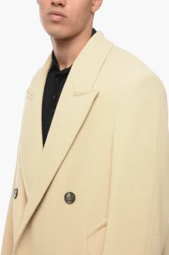 Cappotto Doppiopetto In Lana></noscript>Ami Alexandre Mattiussi Outlet
