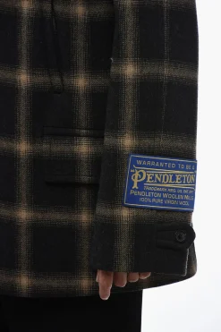 Hot Cappotto Doppiopetto PENDLETON con Motivo Tartan Uomo Cappotti E Trench