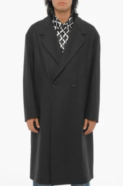 Best Cappotto Doppiopetto SANTACESAREA in Misto Lana Uomo Cappotti E Trench