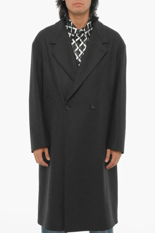Best Cappotto Doppiopetto SANTACESAREA in Misto Lana Uomo Cappotti E Trench