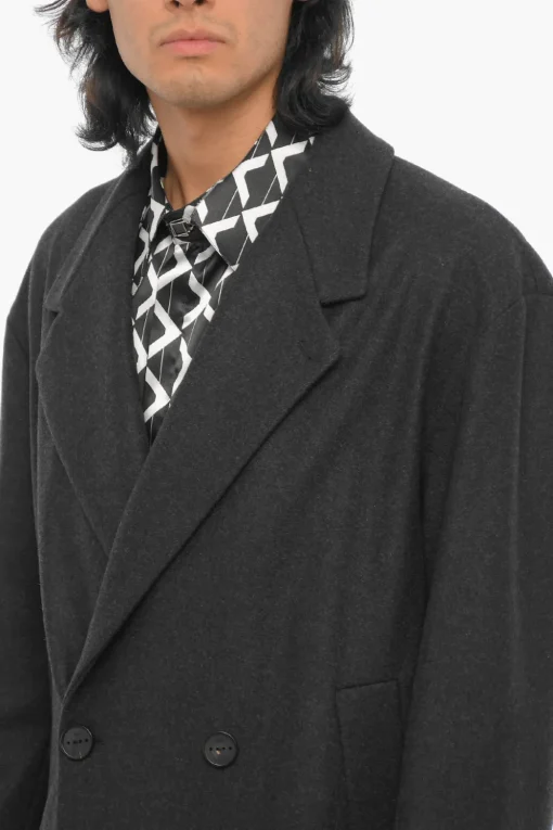 Best Cappotto Doppiopetto SANTACESAREA in Misto Lana Uomo Cappotti E Trench