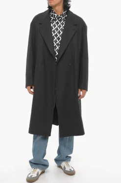 Best Cappotto Doppiopetto SANTACESAREA in Misto Lana Uomo Cappotti E Trench