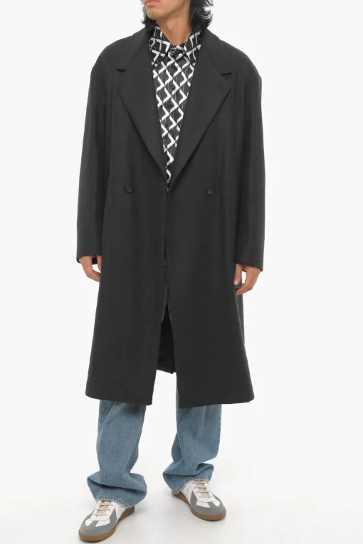 Best Cappotto Doppiopetto SANTACESAREA in Misto Lana Uomo Cappotti E Trench
