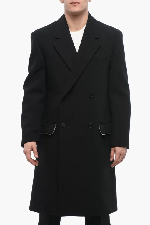 Fashion Cappotto Doppiopetto ZIP AROUND in Lana Vergine Uomo Cappotti E Trench
