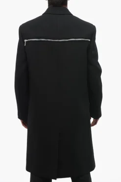 Fashion Cappotto Doppiopetto ZIP AROUND in Lana Vergine Uomo Cappotti E Trench