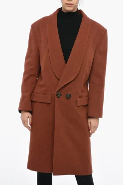 New Cappotto DROP SHOULDER Doppiopetto con Martingala Donna Cappotti E Trench