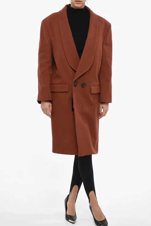 New Cappotto DROP SHOULDER Doppiopetto con Martingala Donna Cappotti E Trench