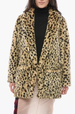 Cappotto In Ecopelliccia Con Stampa Animalier>Dsquared2 Hot