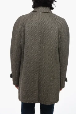 Outlet Cappotto In Lana Con Chiusura a Scomparsa E Imbottitura Estraibile Uomo Cappotti E Trench