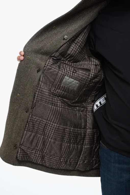 Outlet Cappotto In Lana Con Chiusura a Scomparsa E Imbottitura Estraibile Uomo Cappotti E Trench