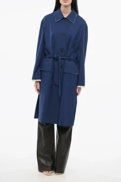 Cappotto in Lana con Cuciture a Contrasto></noscript>Marni Fashion