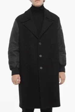 Cappotto in Lana con Maniche in Nylon>Neil Barrett Sale