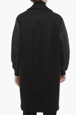 Cappotto in Lana con Maniche in Nylon>Neil Barrett Sale