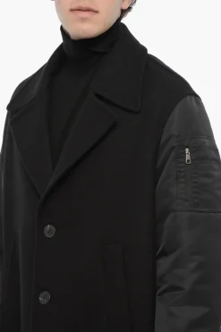 Cappotto in Lana con Maniche in Nylon></noscript>Neil Barrett Sale