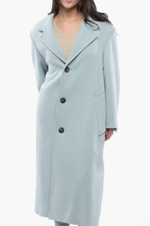 Cappotto in Lana con Tasche a Toppa>Ami Alexandre Mattiussi New
