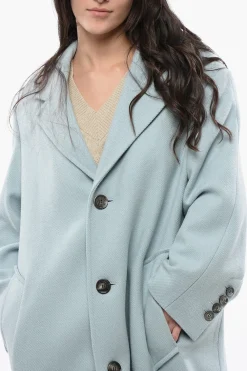 Cappotto in Lana con Tasche a Toppa></noscript>Ami Alexandre Mattiussi New