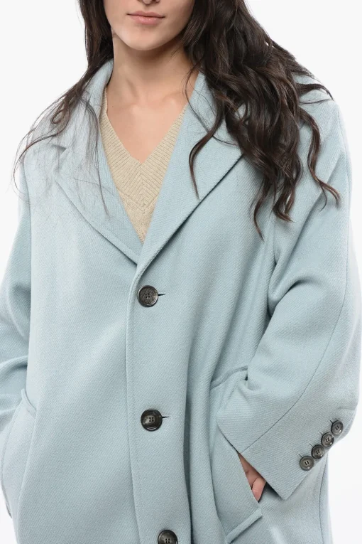 Cappotto in Lana con Tasche a Toppa>Ami Alexandre Mattiussi New