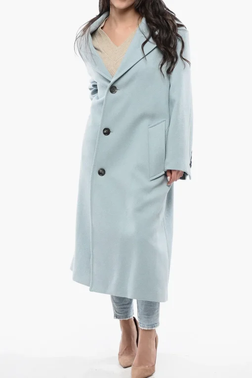 Cappotto in Lana con Tasche a Toppa>Ami Alexandre Mattiussi New