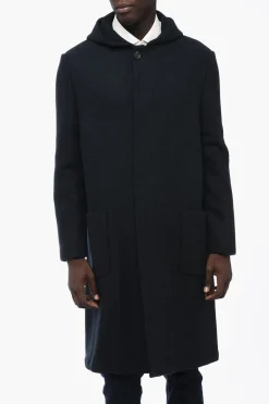 Discount Cappotto In Lana Tweed Semifoderato Con Cappuccio Uomo Cappotti E Trench