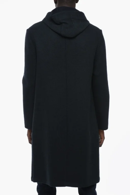 Discount Cappotto In Lana Tweed Semifoderato Con Cappuccio Uomo Cappotti E Trench