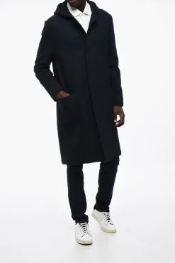 Discount Cappotto In Lana Tweed Semifoderato Con Cappuccio Uomo Cappotti E Trench