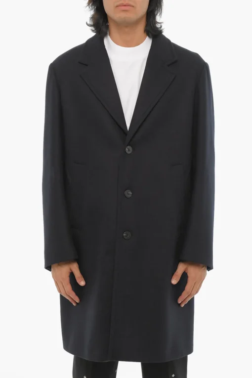 Online Cappotto in Misto Lana a Tinta Unita Uomo Cappotti E Trench