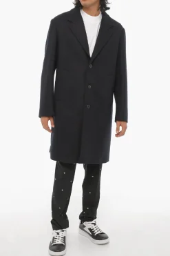 Online Cappotto in Misto Lana a Tinta Unita Uomo Cappotti E Trench