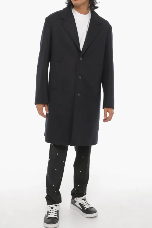 Online Cappotto in Misto Lana a Tinta Unita Uomo Cappotti E Trench