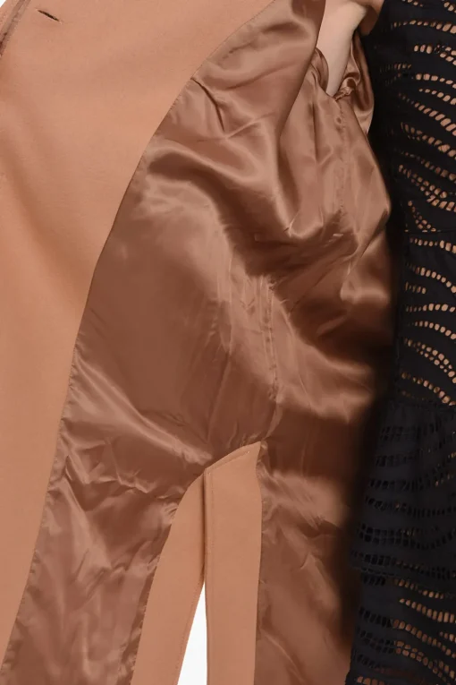Cappotto in Misto Lana con Chiusura Asimmetrica e Applicazione Logo>Aeron Online