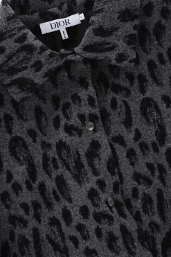 Cappotto in Motivo Animalier con Tasche a Toppa>Dior Kids Discount