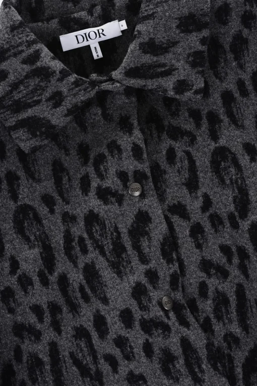 Cappotto in Motivo Animalier con Tasche a Toppa>Dior Kids Discount
