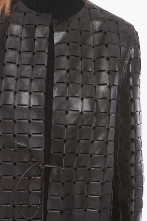 Cappotto in Pelle Intrecciata SATINE con Coulisse>Bottega Veneta Hot