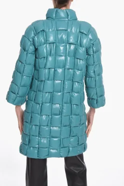 Outlet Cappotto in Pelle Intrecciata Trapuntata Donna Giubbotti