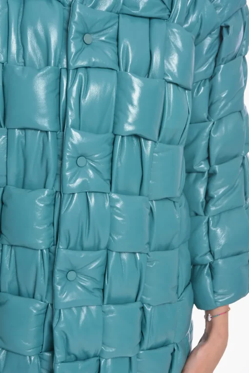 Outlet Cappotto in Pelle Intrecciata Trapuntata Donna Giubbotti
