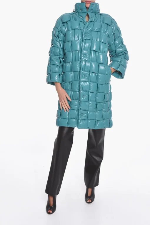 Outlet Cappotto in Pelle Intrecciata Trapuntata Donna Giubbotti