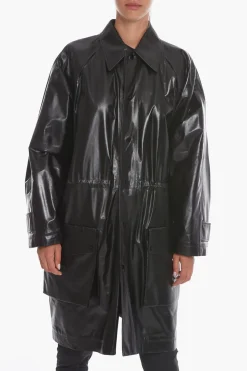 Cappotto in Pelle SHINY con Coulisse>Bottega Veneta Sale