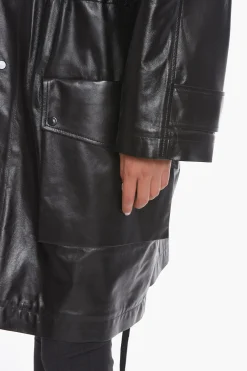 Cappotto in Pelle SHINY con Coulisse></noscript>Bottega Veneta Sale