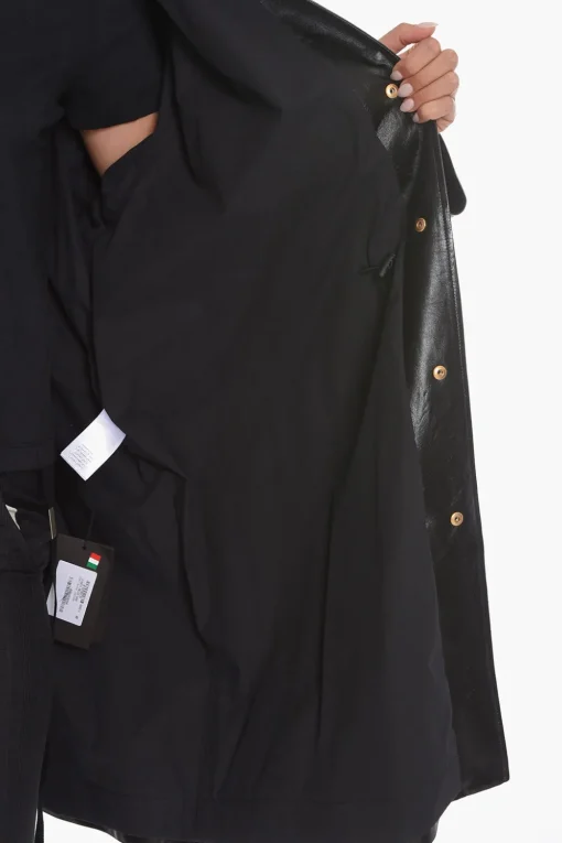 Cappotto in Pelle SHINY con Coulisse>Bottega Veneta Sale