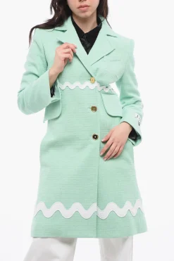 Discount Cappotto in Tweed con Ricamo Donna Cappotti E Trench