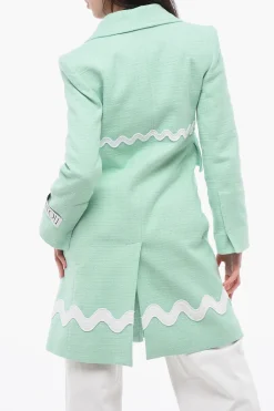 Discount Cappotto in Tweed con Ricamo Donna Cappotti E Trench