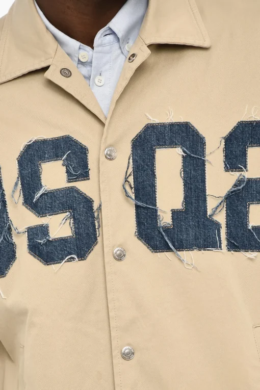 Cappotto in Twill di Cotone Leggero con Monogram in Denim>Dsquared2 Discount